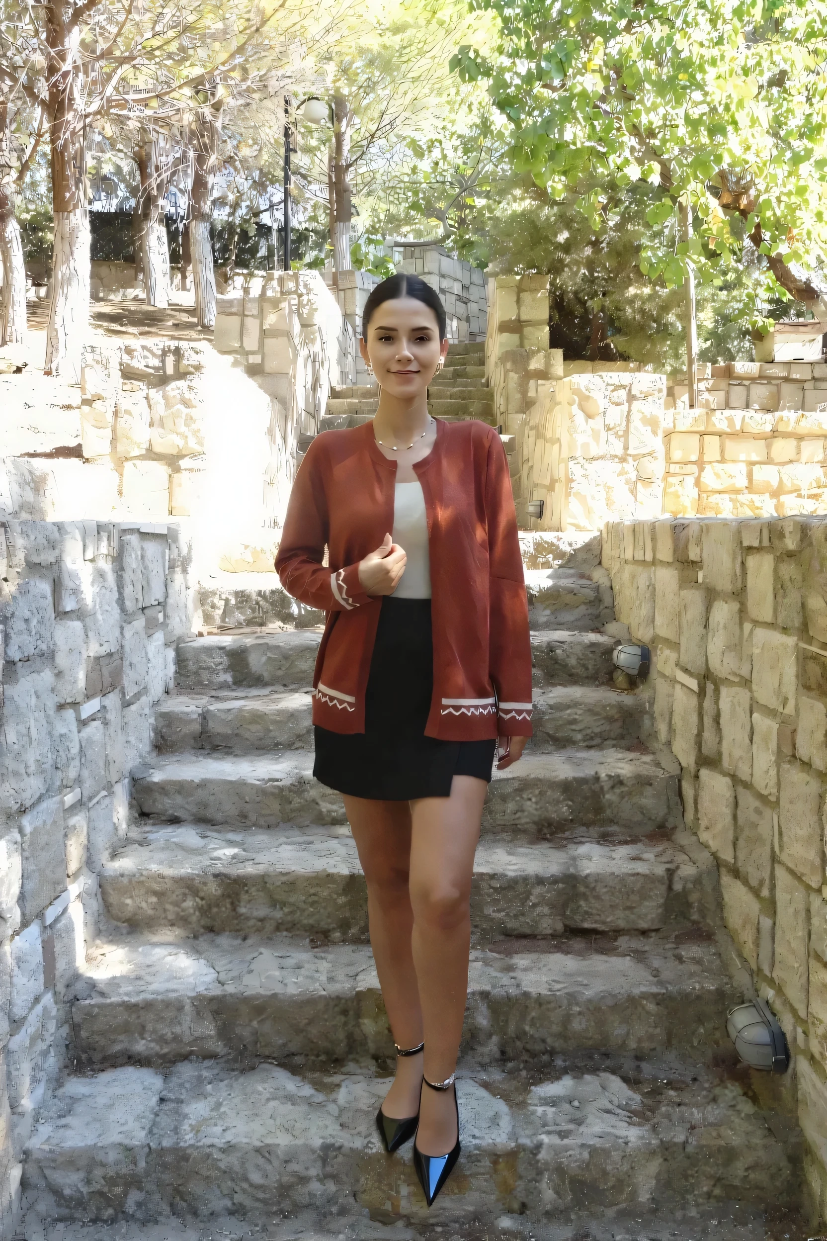 Bordo Desenli Hırka 