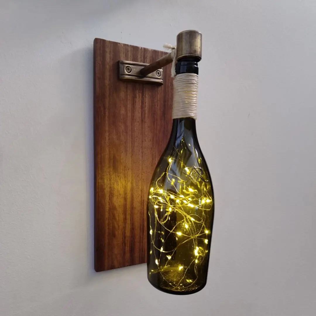 Cam Şişe Tasarımlı Dekoratif Duvar Lambası