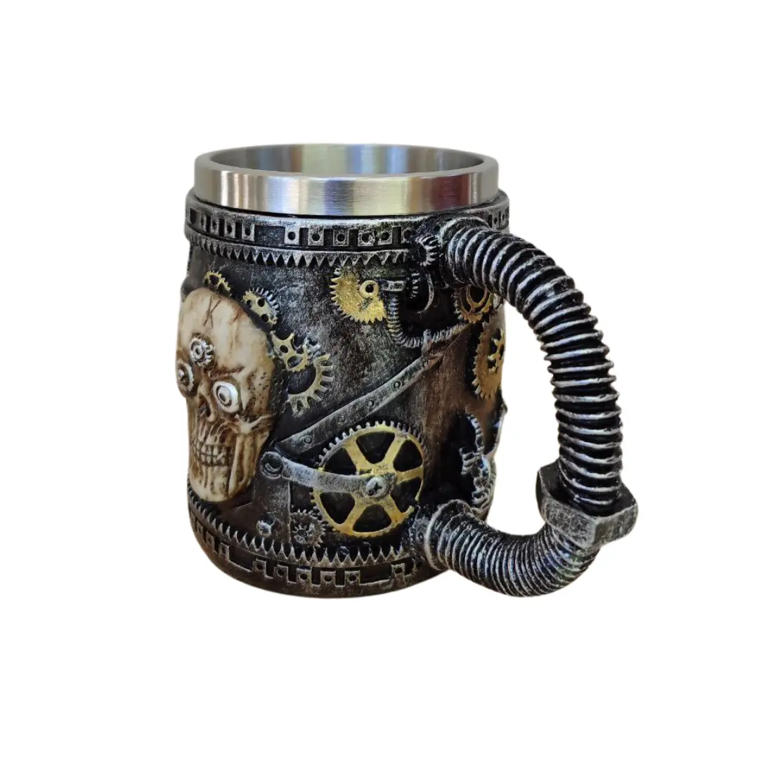 Steampunk Kafatası Tasarımlı Kupa Bardak