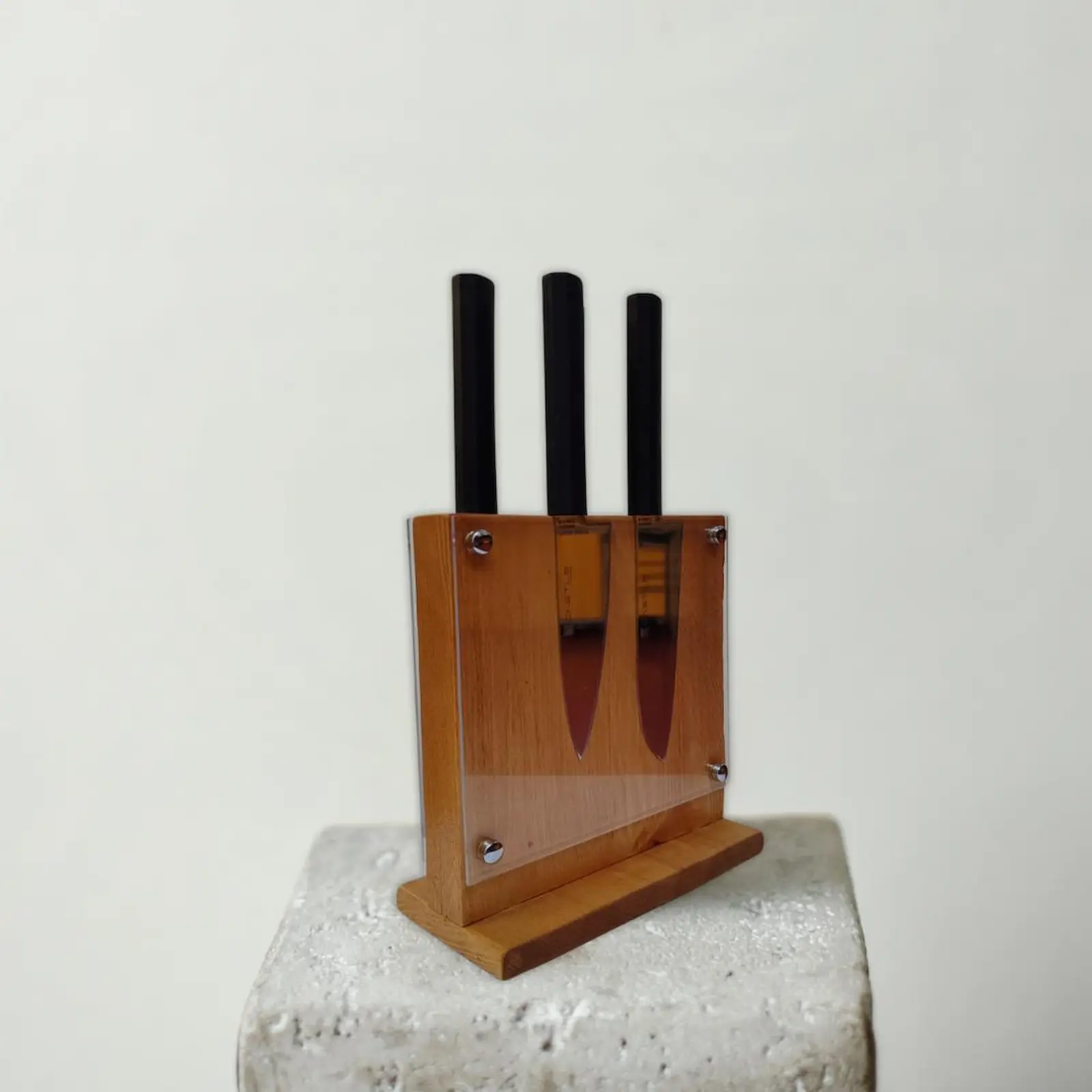 El Yapımı Ahşap Bıçak Standı