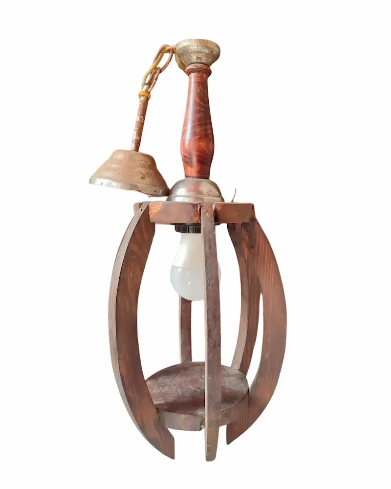 El Yapımı Ahşap Avize