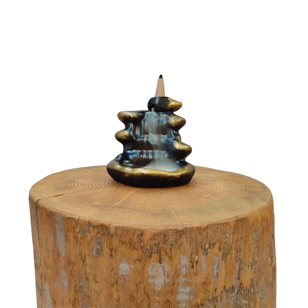 Siyah Gold Şelale Efektli Backflow Tütsülük