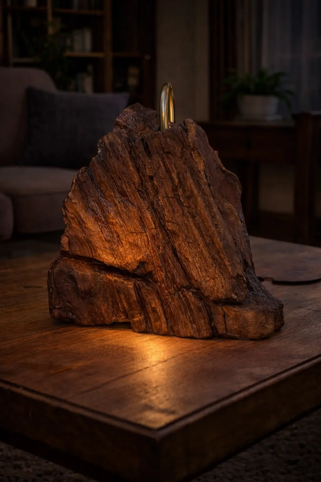 Doğal Ahşap Masa Lambası