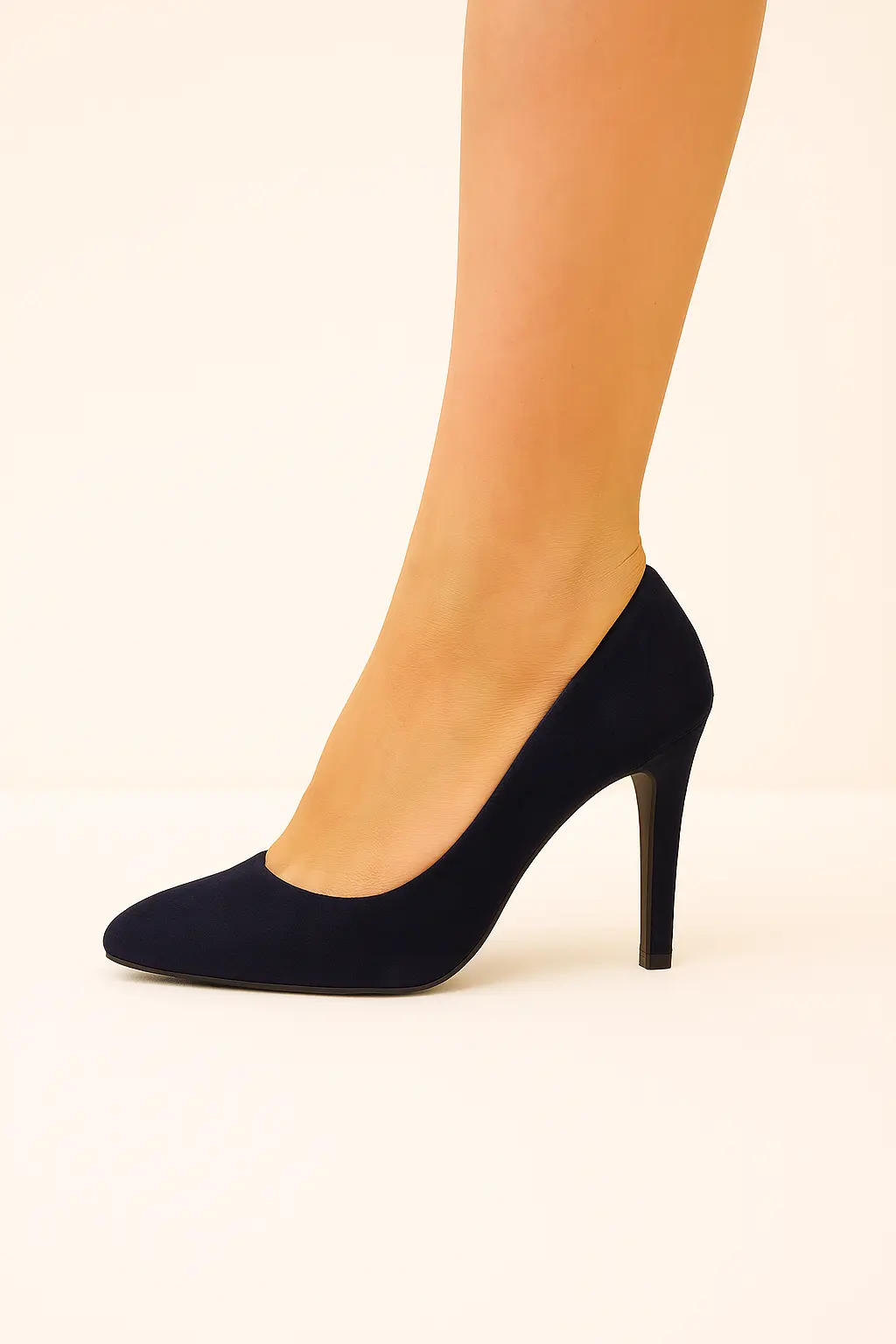 Siyah Süet İnce Topuklu Stiletto