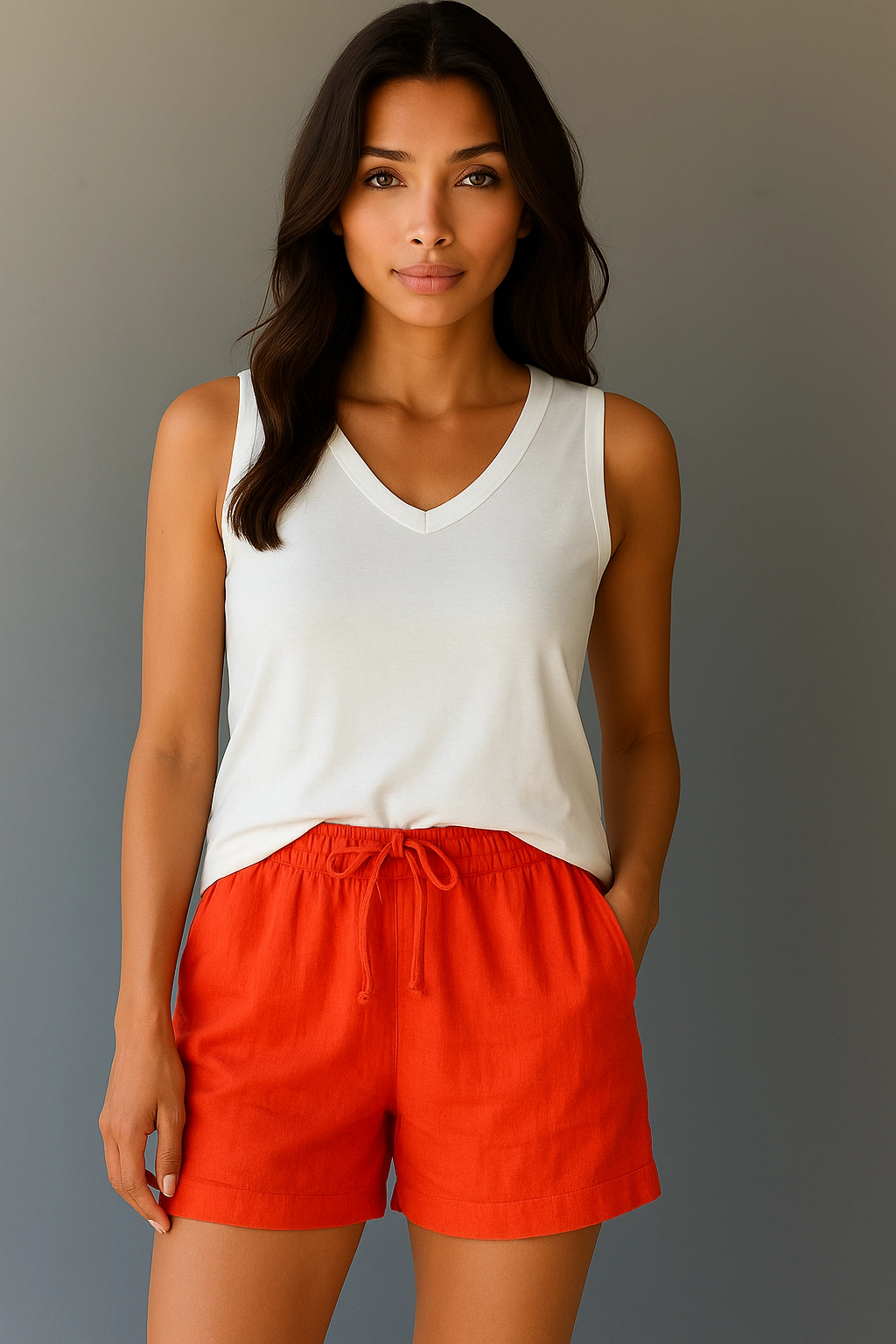 Turuncu Müslin Şort