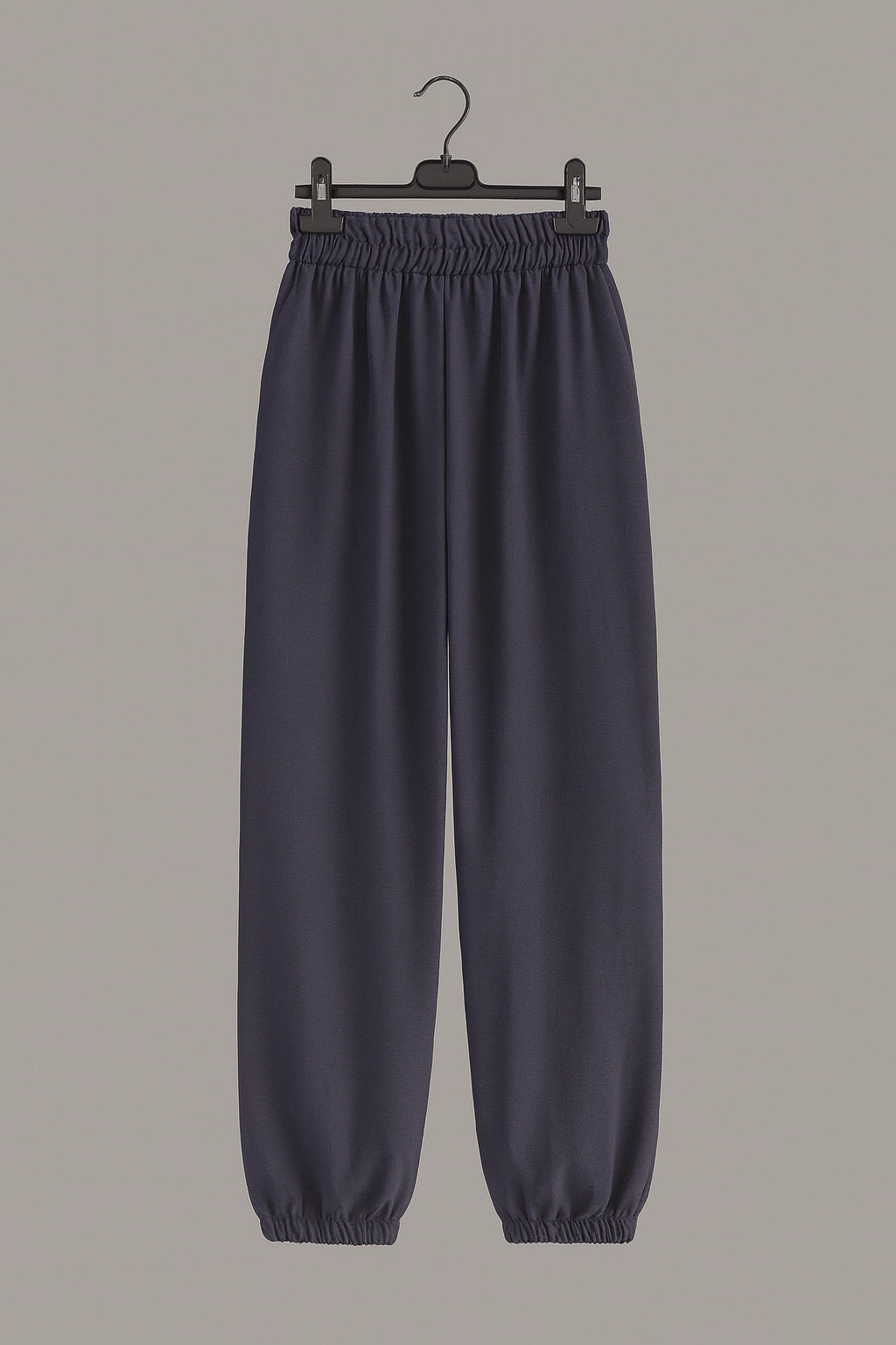 Lacivert Lastikli Paça Pantolon