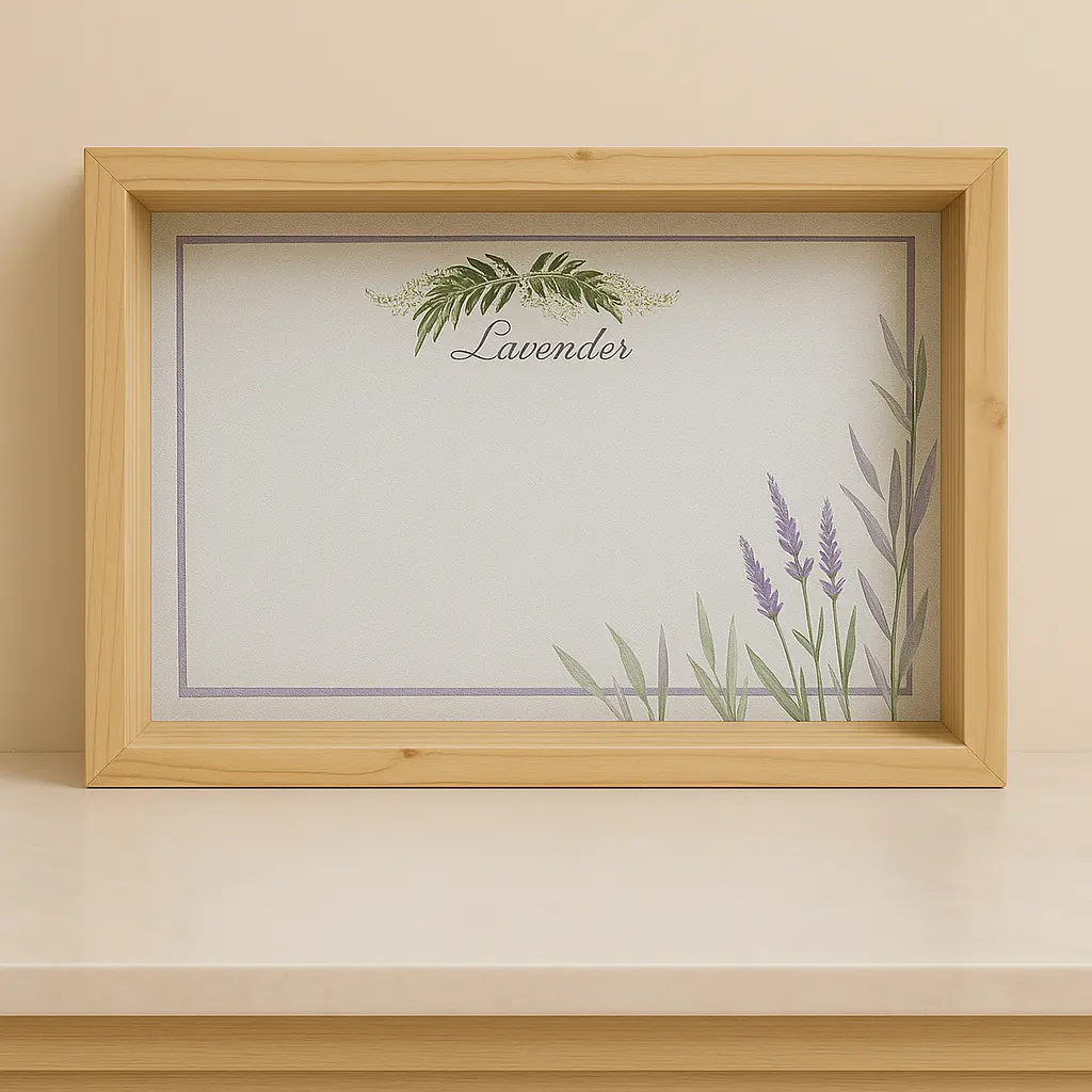 Lavanta Desenli Ahşap Tepsi