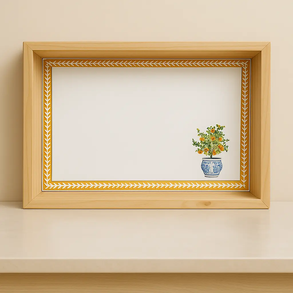 Mandalina Desenli Ahşap Tepsi