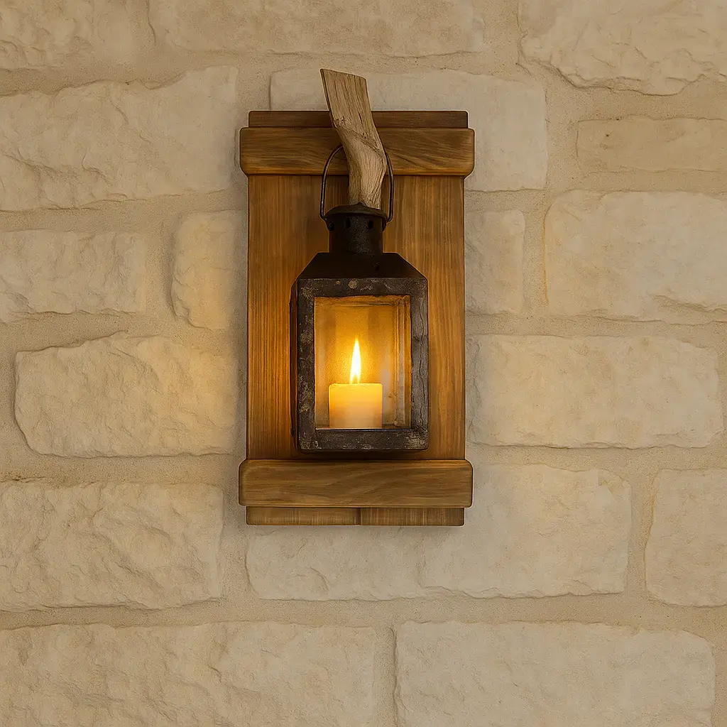 El Yapımı Ahşap Rustik Mumluk