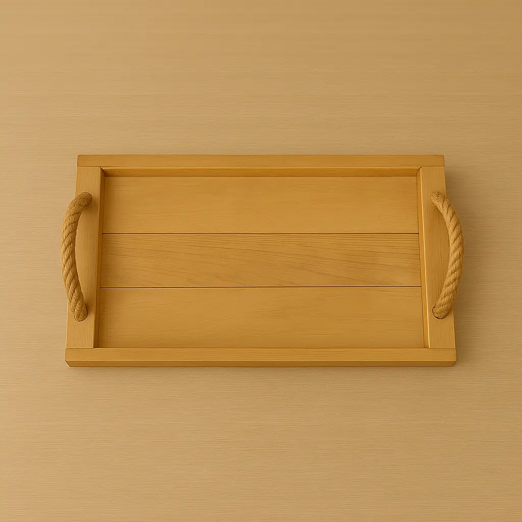 El Yapımı Ahşap İpli Tepsi