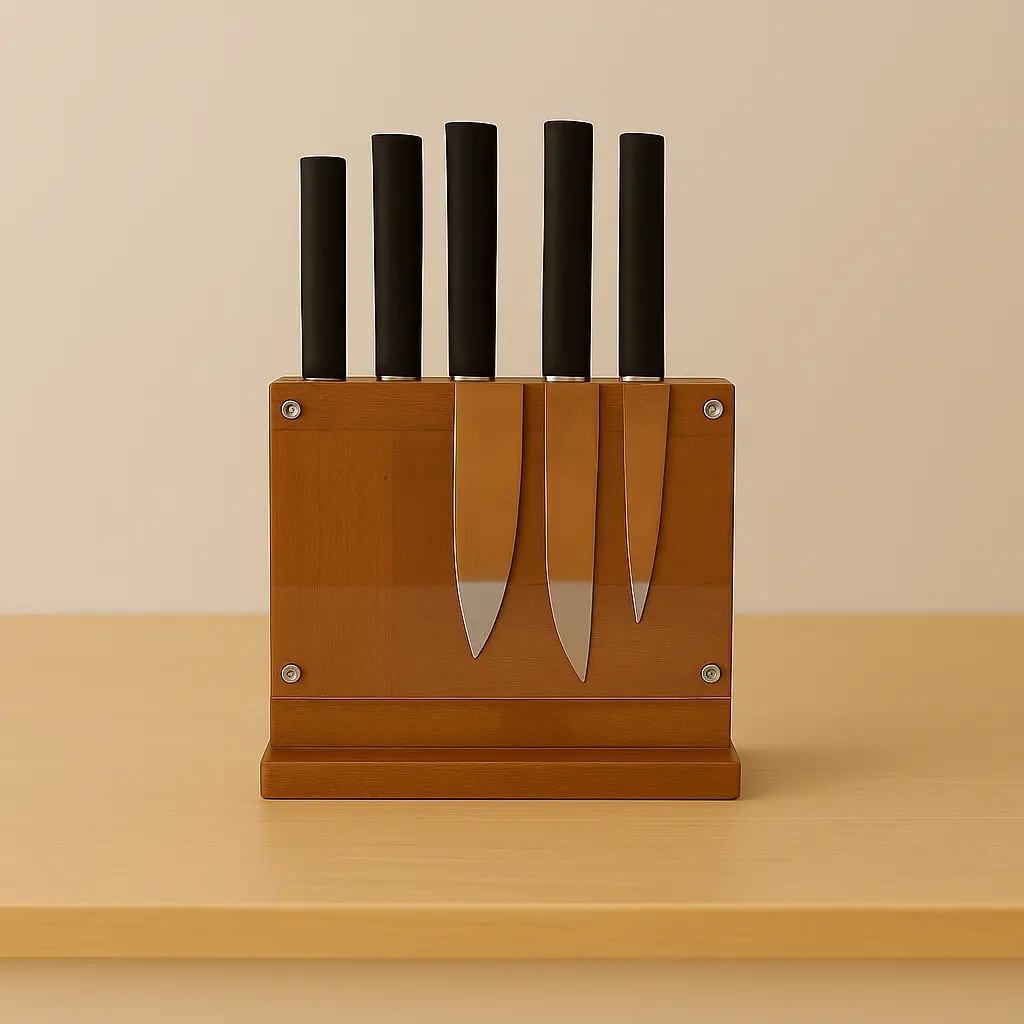 El Yapımı Ahşap Bıçak Standı