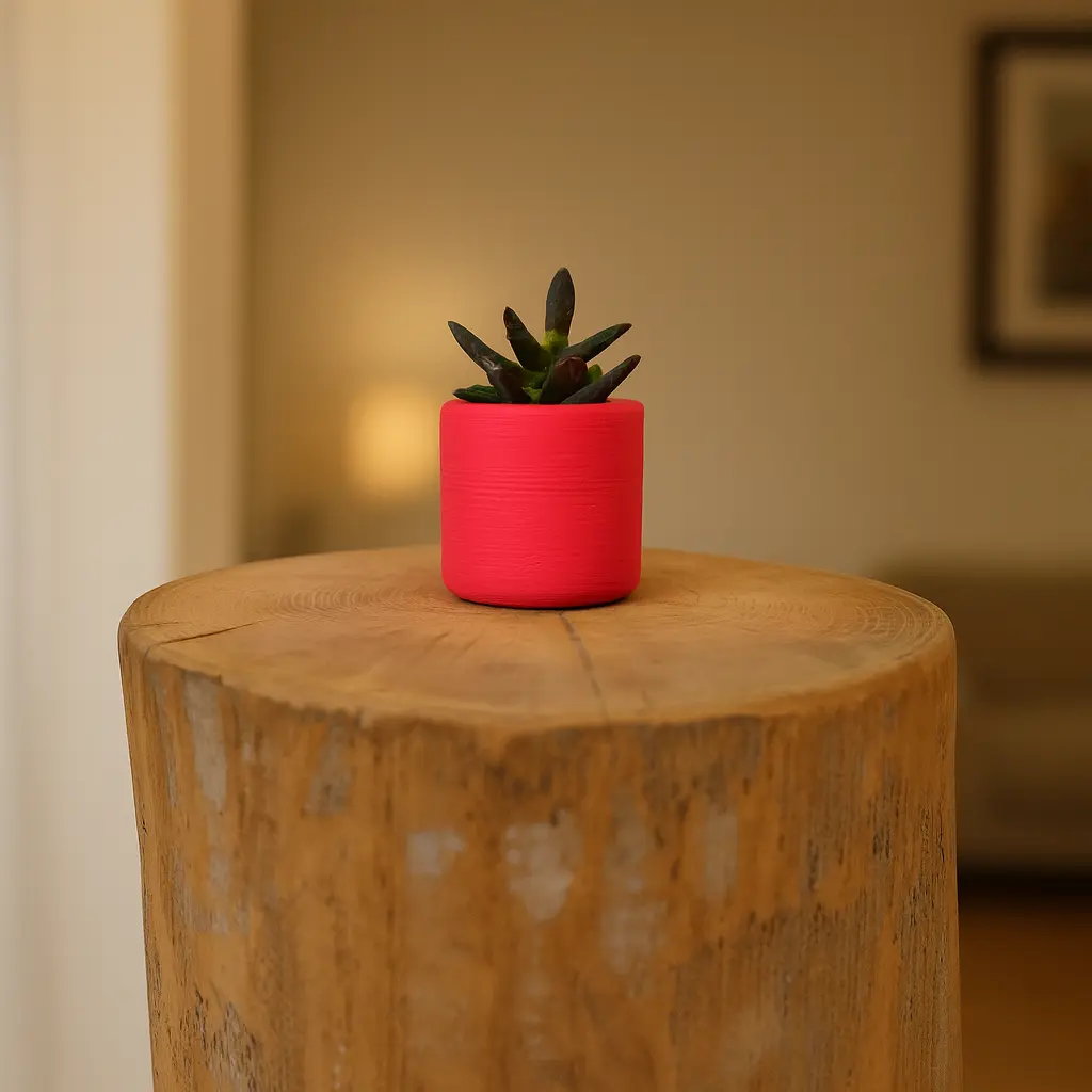 Kırmızı Renkli Mini Sukulent Saksı