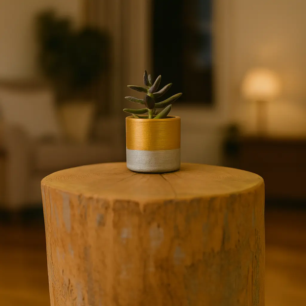 Altın ve Gümüş Renkli Mini Sukulent Saksı