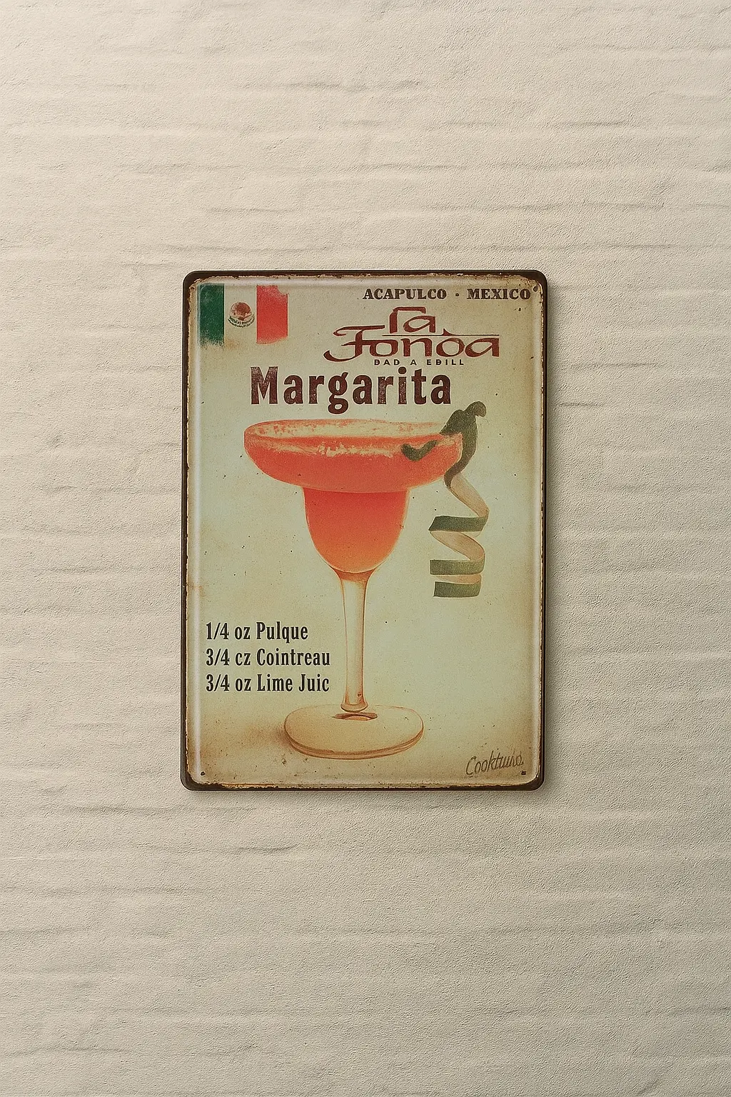 Margarita Detaylı Metal Plaka