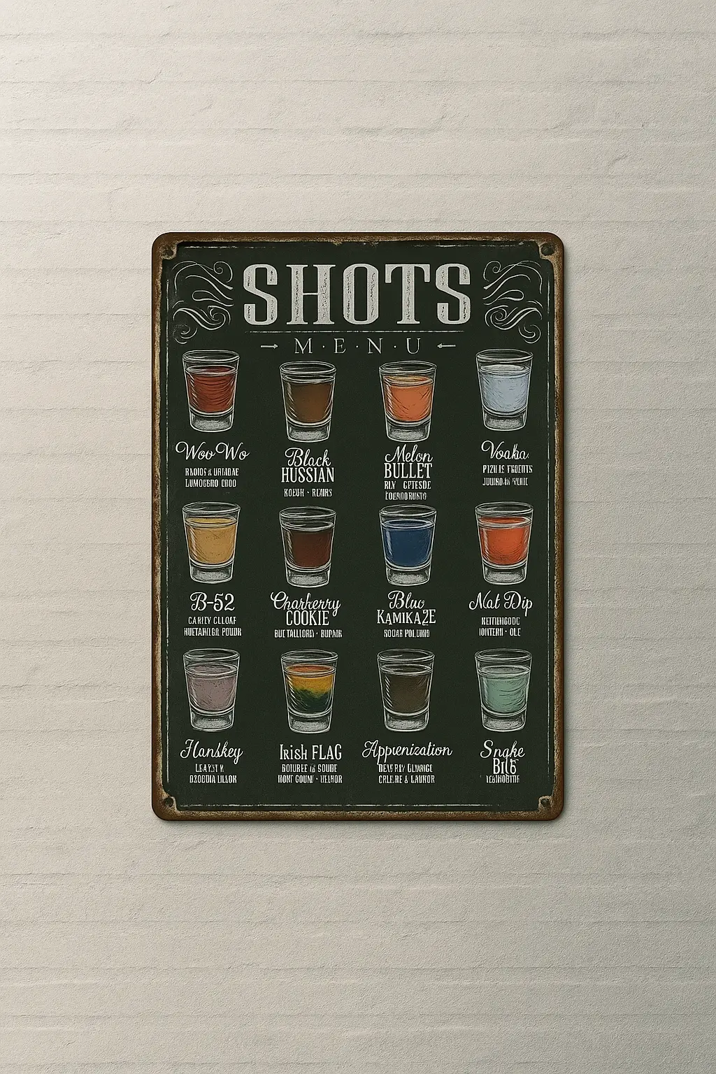 Shot Types Detaylı Metal Plaka