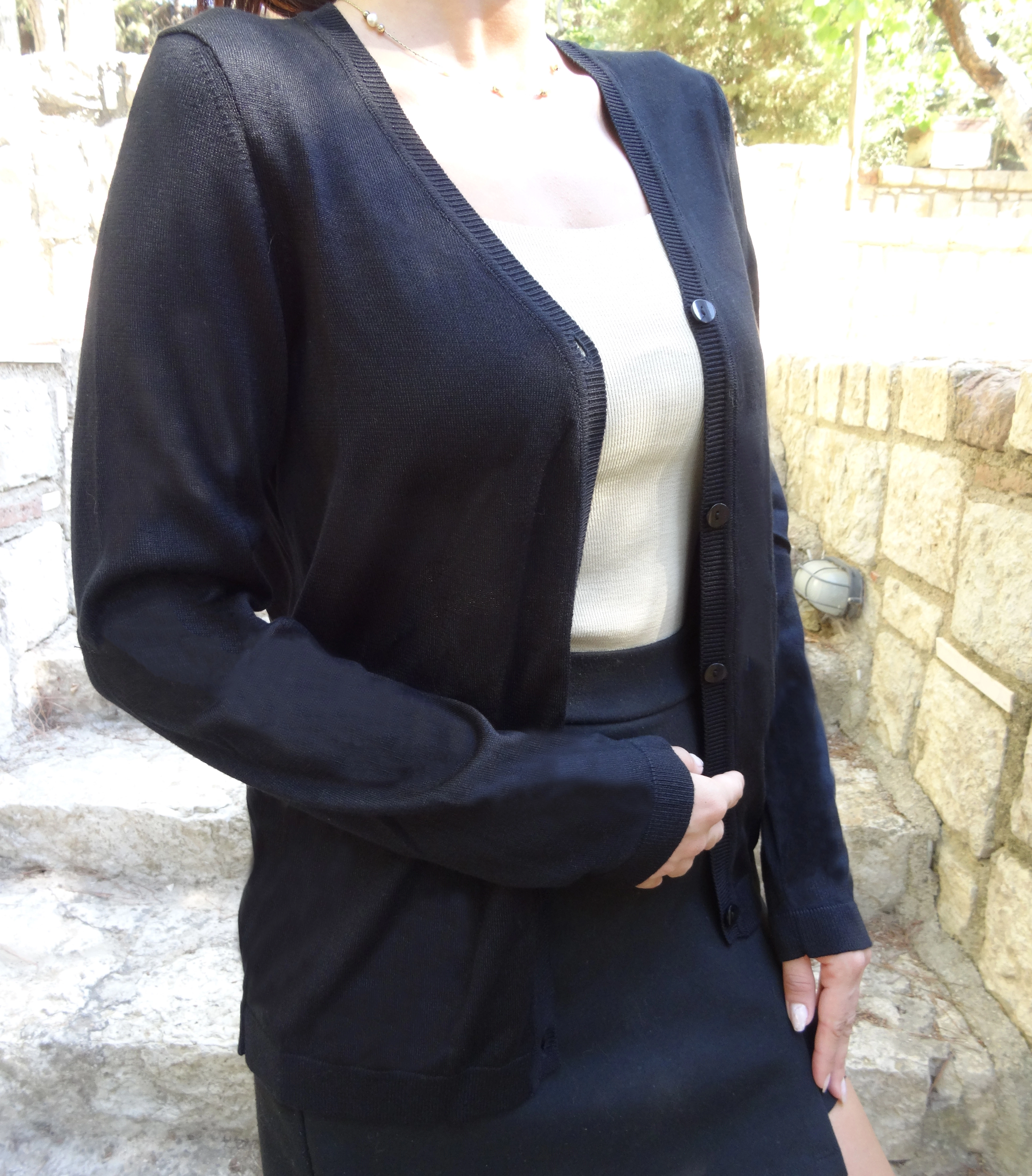 Klasik Siyah Düğmeli Hırka