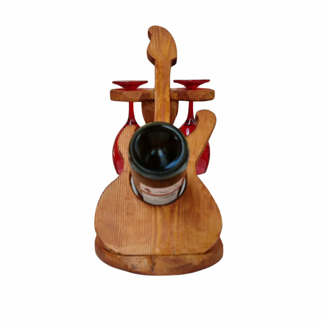 Ahşap El Yapımı Gitar Formlu Şaraplık