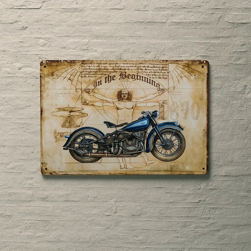 In The Beginning Detaylı Metal Plaka