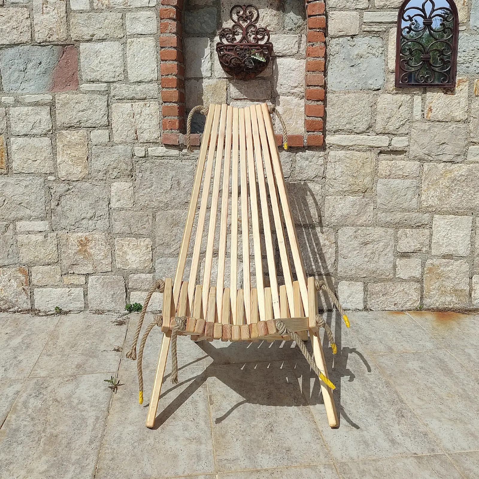 Doğal Ahşap Katlanır Şezlong