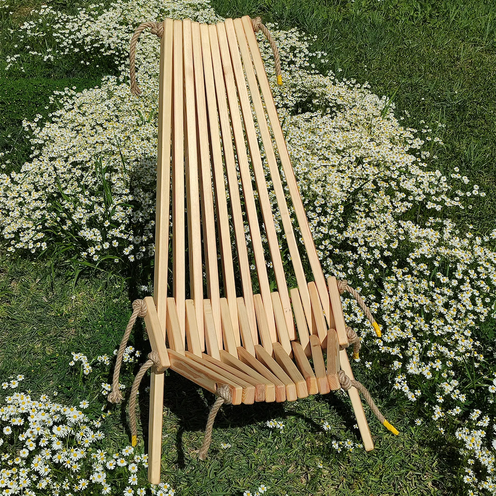 Doğal Ahşap Katlanır Şezlong