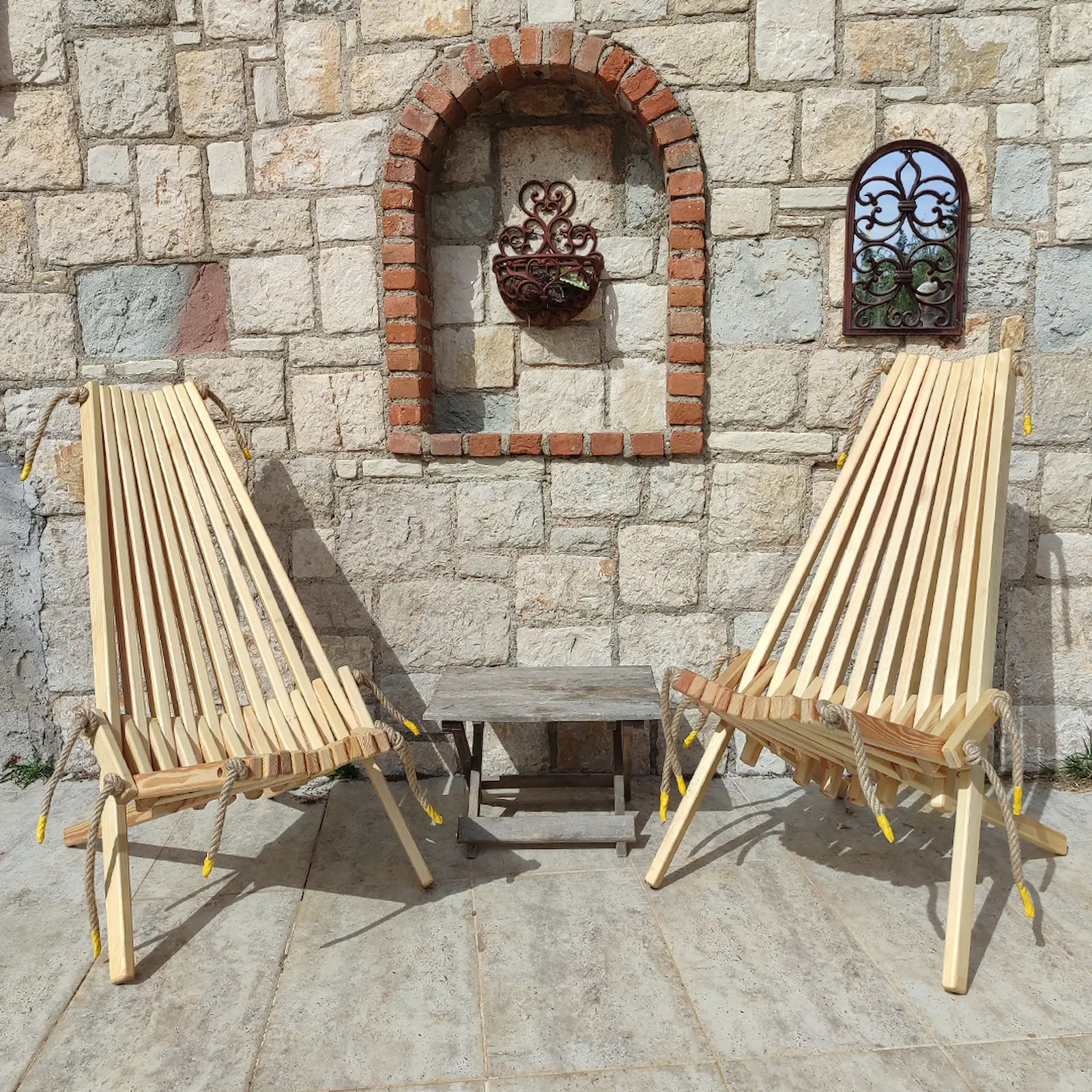 Doğal Ahşap Katlanır Şezlong