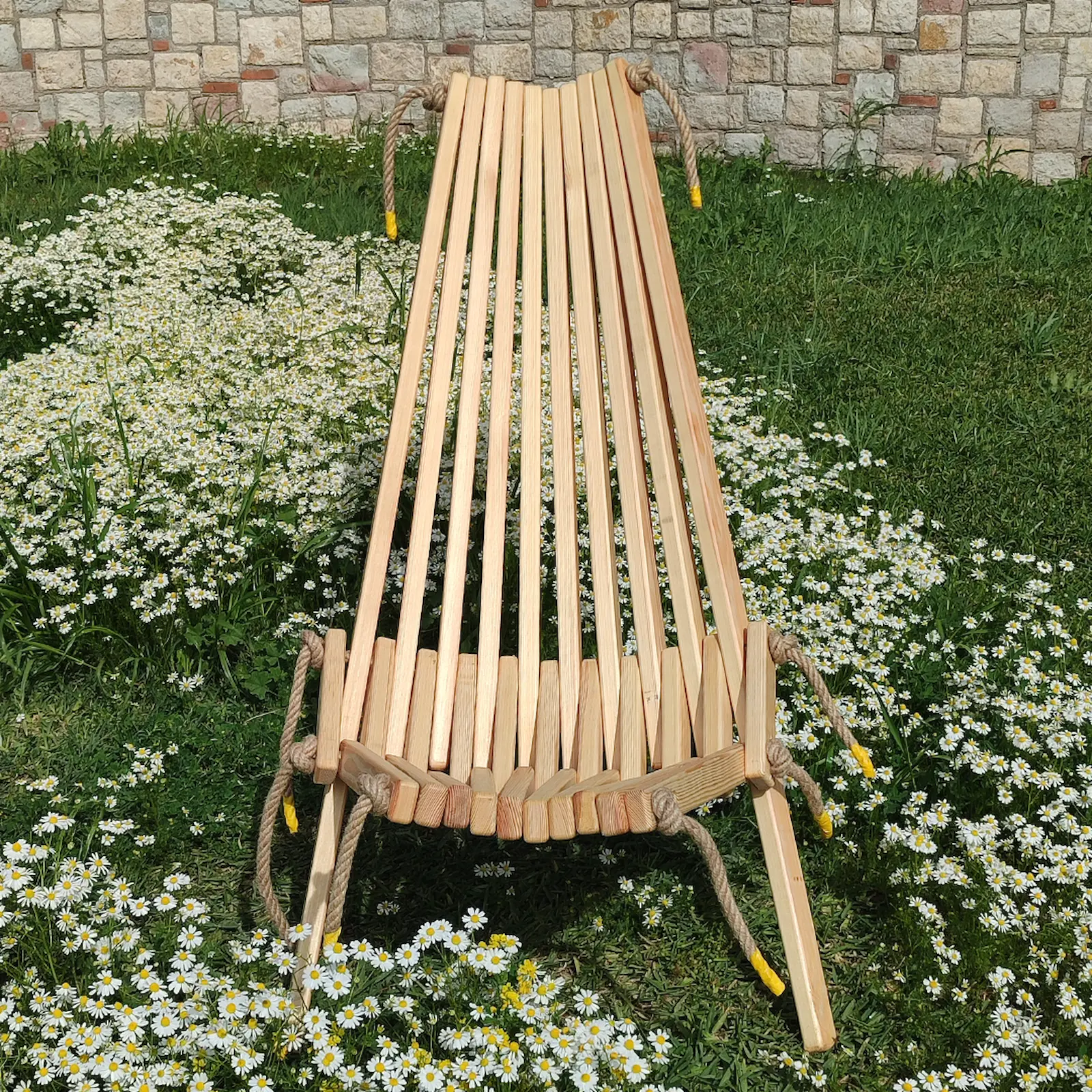 Doğal Ahşap Katlanır Şezlong