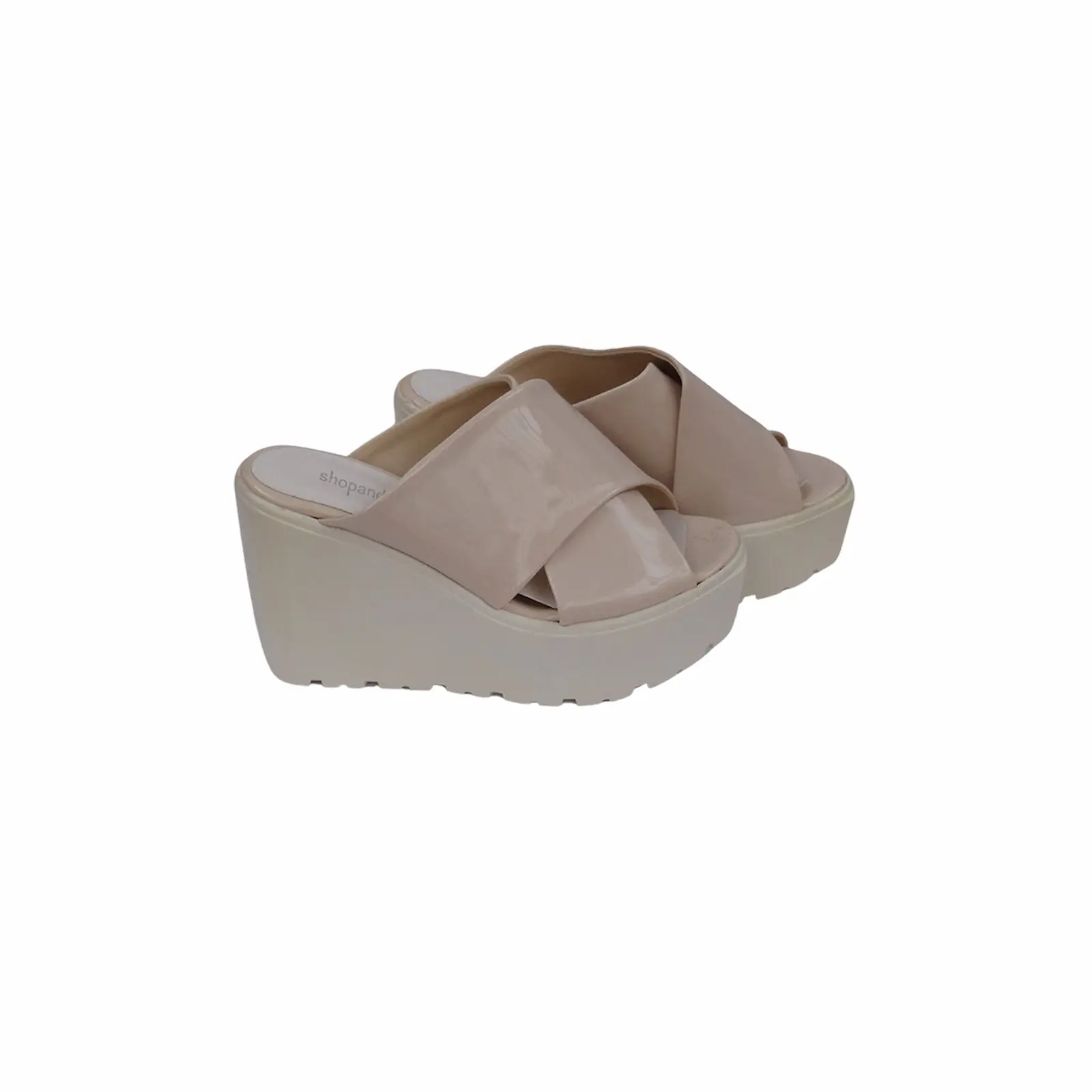 Krem Platform Topuklu Terlik