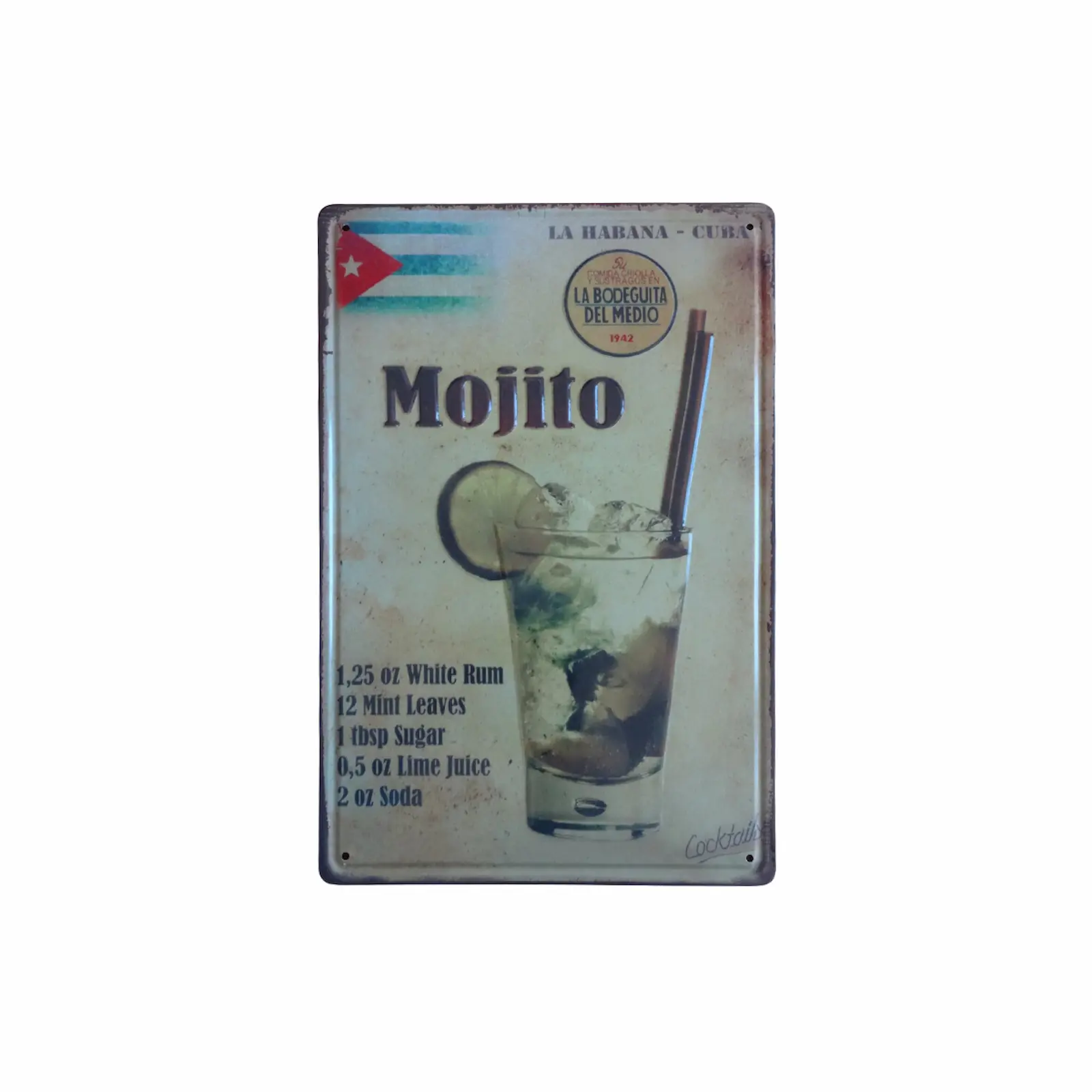 Mojito Detaylı Metal Plaka