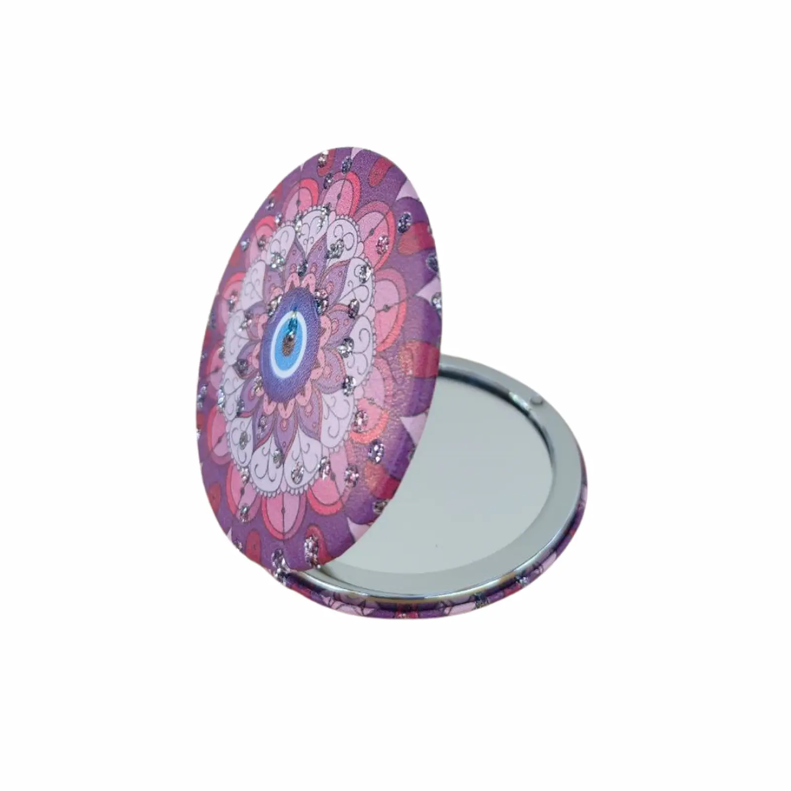 Nazar Boncuklu Mor-Pembe El Aynası