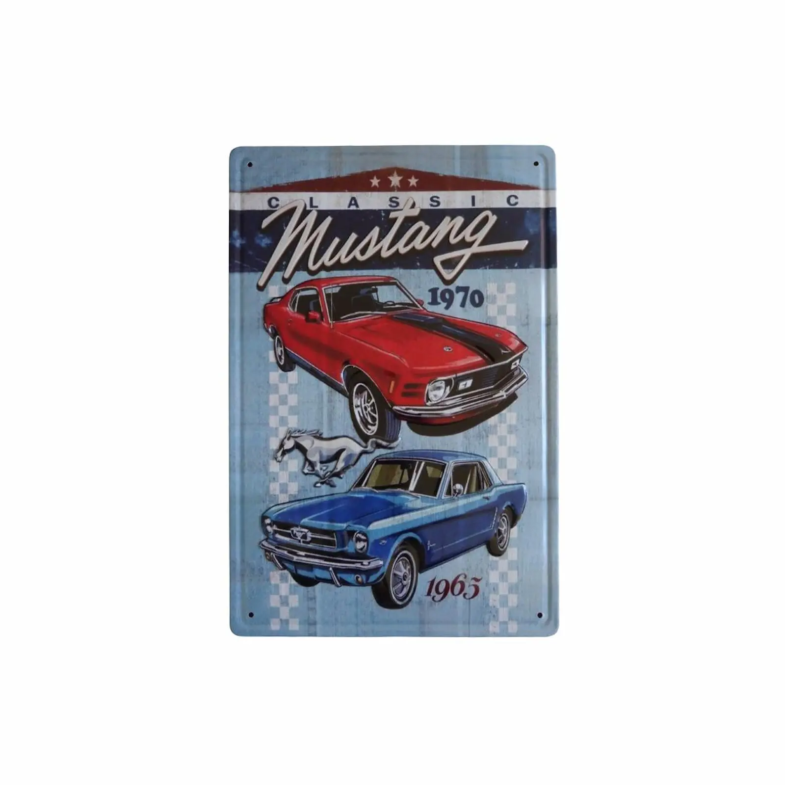Mustang Araba Detaylı Metal Plaka