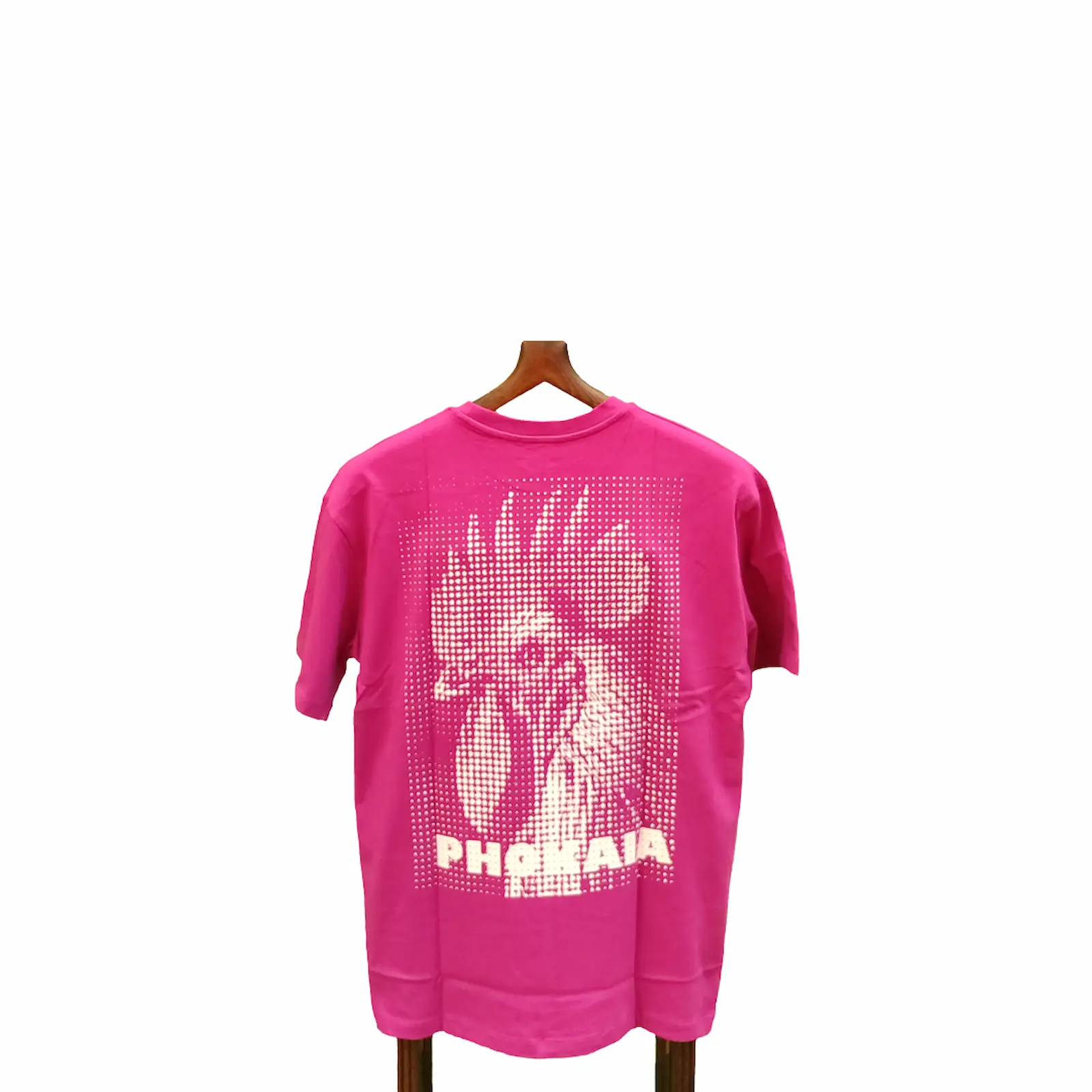 Pembe Phokaia Baskılı Bisiklet Yaka T-Shirt