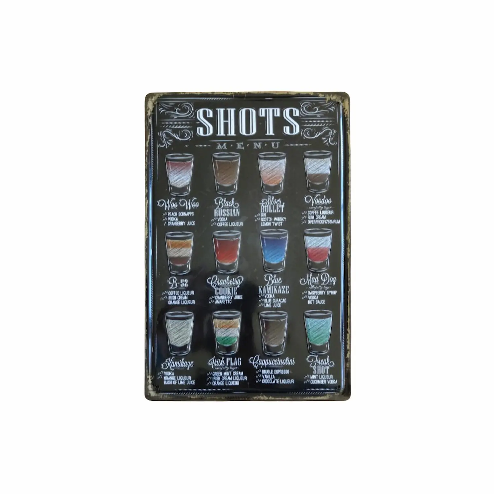 Shot Types Detaylı Metal Plaka