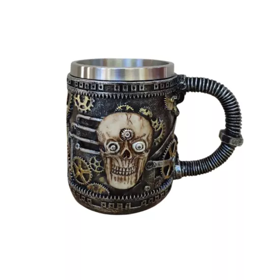 Steampunk Kafatası Kupa | Gotik & Retro Tarz