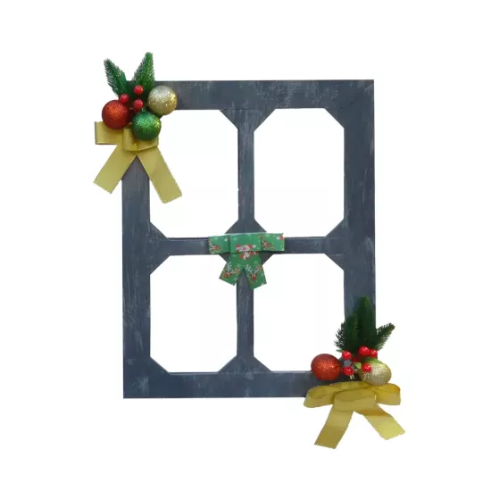 Yılbaşı Temalı Yeşil Kurdeleli Dekoratif Pencere Çerçevesi | Metta’s Shop