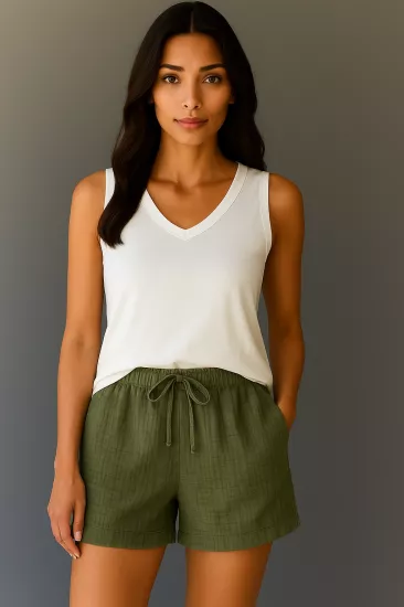 Yeşil Müslin Şort