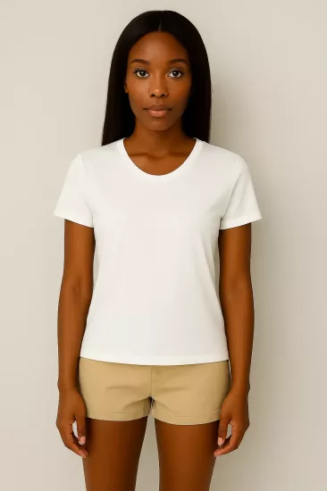 Beyaz T-Shirt Kadın  (Rebello)