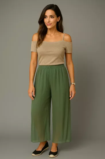 Su Yeşili İtalyan İpek Pantolon