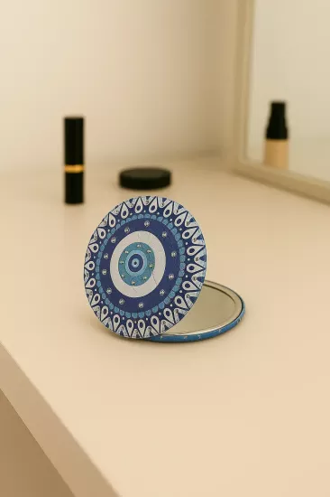 Nazar Boncuklu Mavi El Aynası