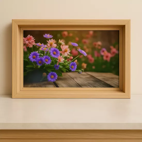 Çiçek Bahçesi Desenli El Yapımı Romantik Servis Tepsisi