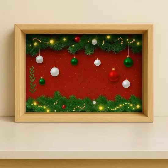 Yılbaşı Temalı Kırmızı-Yeşil El Yapımı Servis Tepsisi