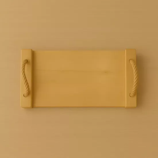 El Yapımı Ahşap İpli Kenarsız Tepsi