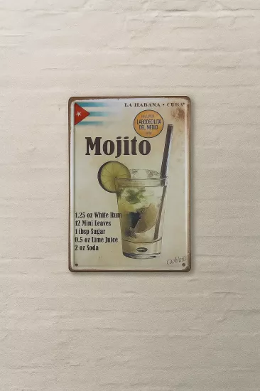 Mojito Detaylı Metal Plaka