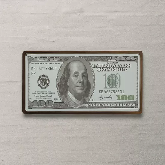Benjamin Franklin 100$ Retro Metal Dekor Tablo