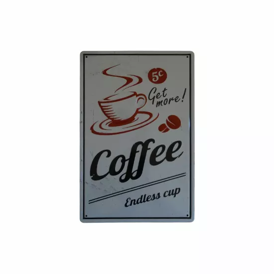 Get More Coffee Yazılı Beyaz Plaka