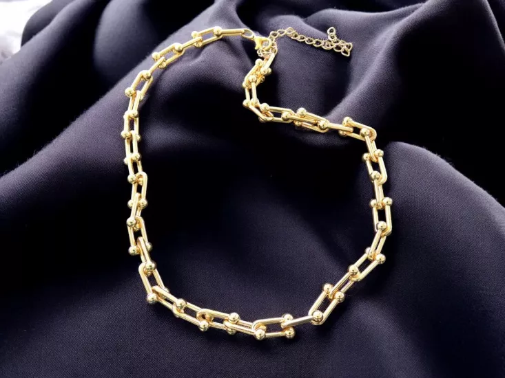 Altın Zincir Kolye Top ve Bağlantı Halkalı Model