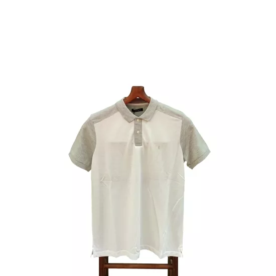 Gri-Beyaz Polo Yaka Erkek Tişört