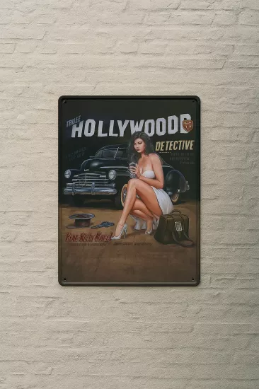 Hollywood Yazılı Metal Plaka