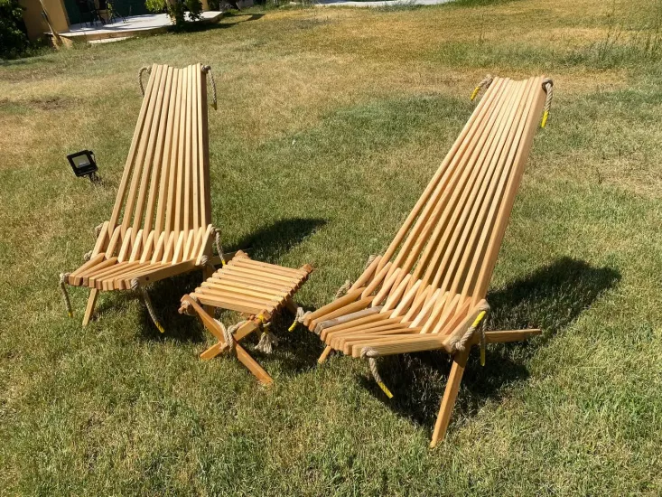 Doğal Ahşap Katlanır Şezlong