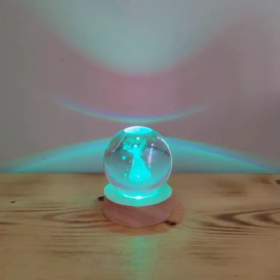 Melek Figürlü Cam Küre Lamba