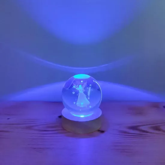 Melek Figürlü Cam Küre Lamba